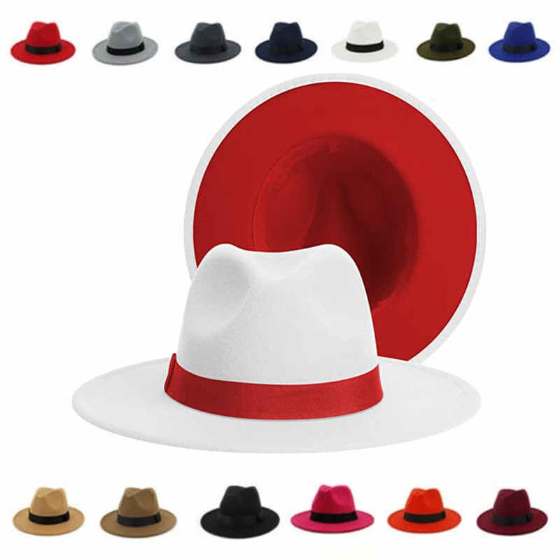 Fedora Hat Wool - Frauen Winter Klassische Patchwork Fedora Hut