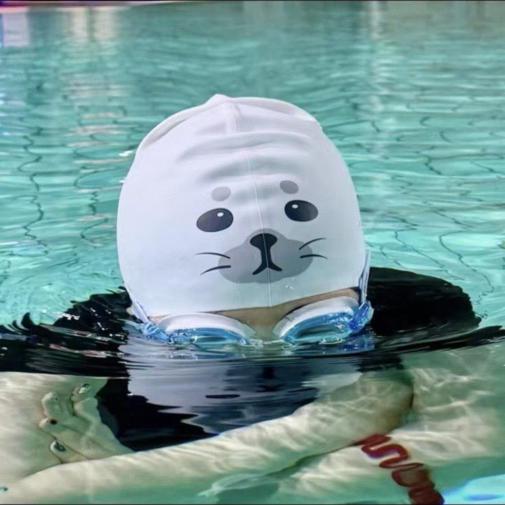 Swim Hat Silicone - Niedliche Wasserdichte Silikon-Schwimmkappe Schnell Trocknende Cartoon-Bademütze